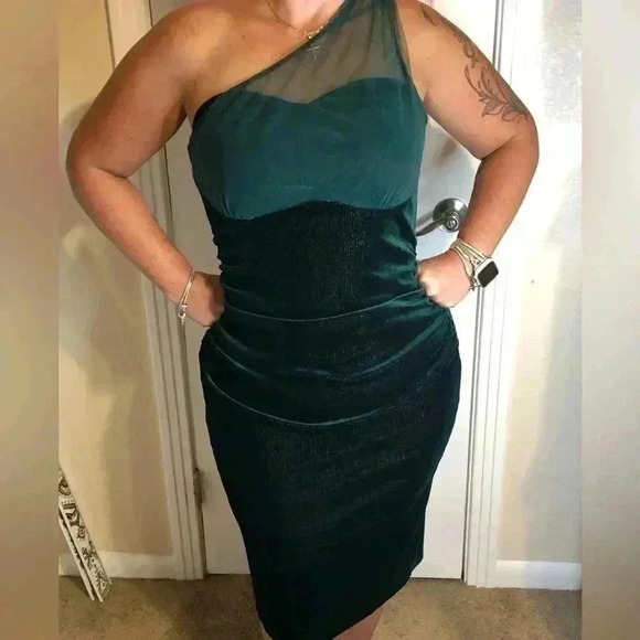 Grace Karin Dresses & Skirts - Grace Karin Women Mesh Patchwork Party Dress Slim High Waist green Party Dress